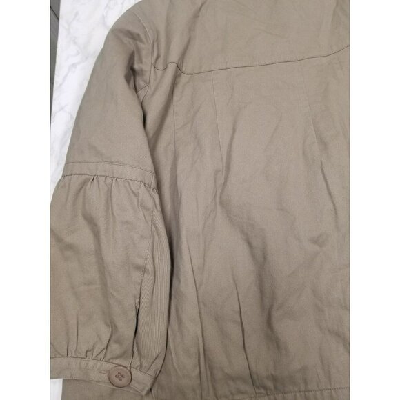 willow lane Coat quilted inside‎ oversized big buttons beige  size 1x - Picture 15 of 16